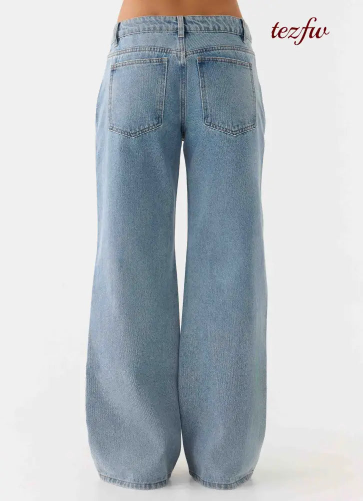 Aesha Low Rise Denim Jeans - Light Denim - Jeans