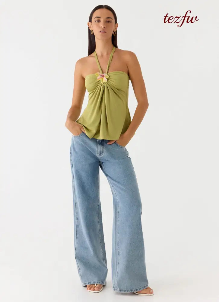 Aesha Low Rise Denim Jeans - Light Denim - Jeans