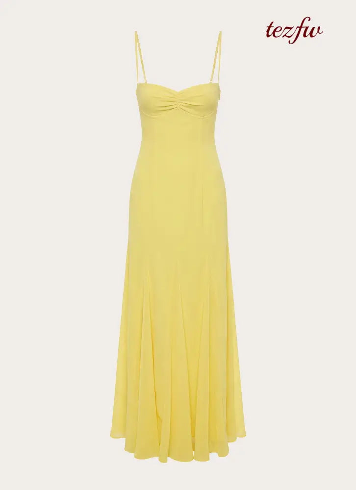 Carlin Maxi Dress - Bright Lemon - Maxi Dresses