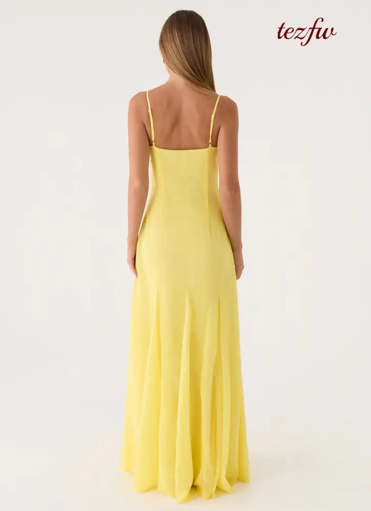 Carlin Maxi Dress - Bright Lemon - Maxi Dresses