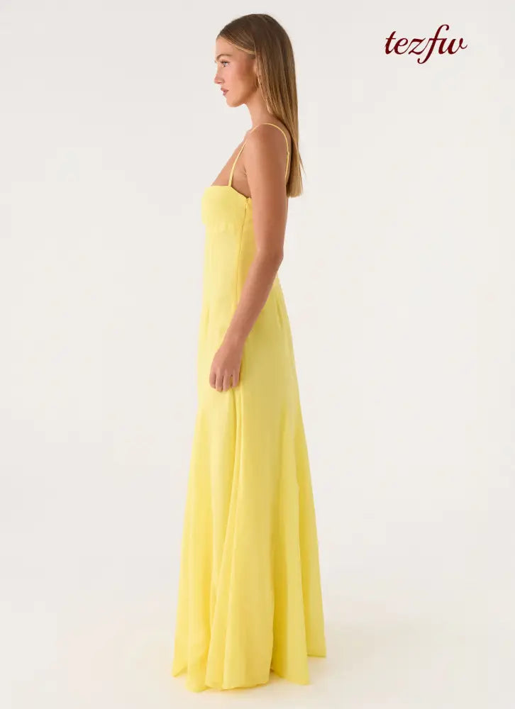 Carlin Maxi Dress - Bright Lemon - Maxi Dresses
