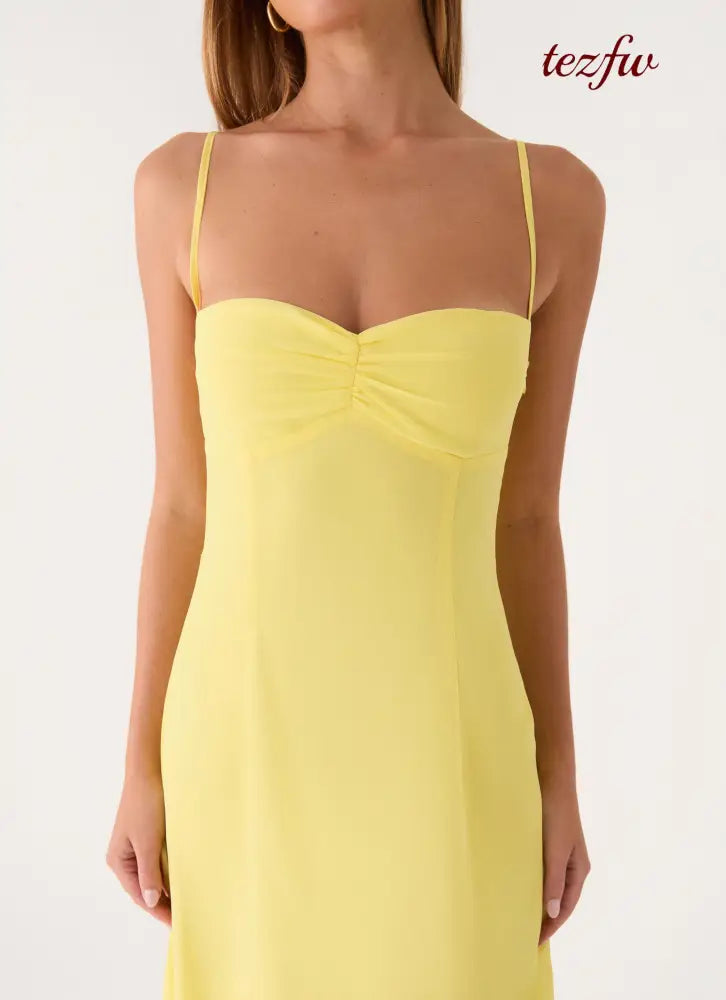 Carlin Maxi Dress - Bright Lemon - Maxi Dresses