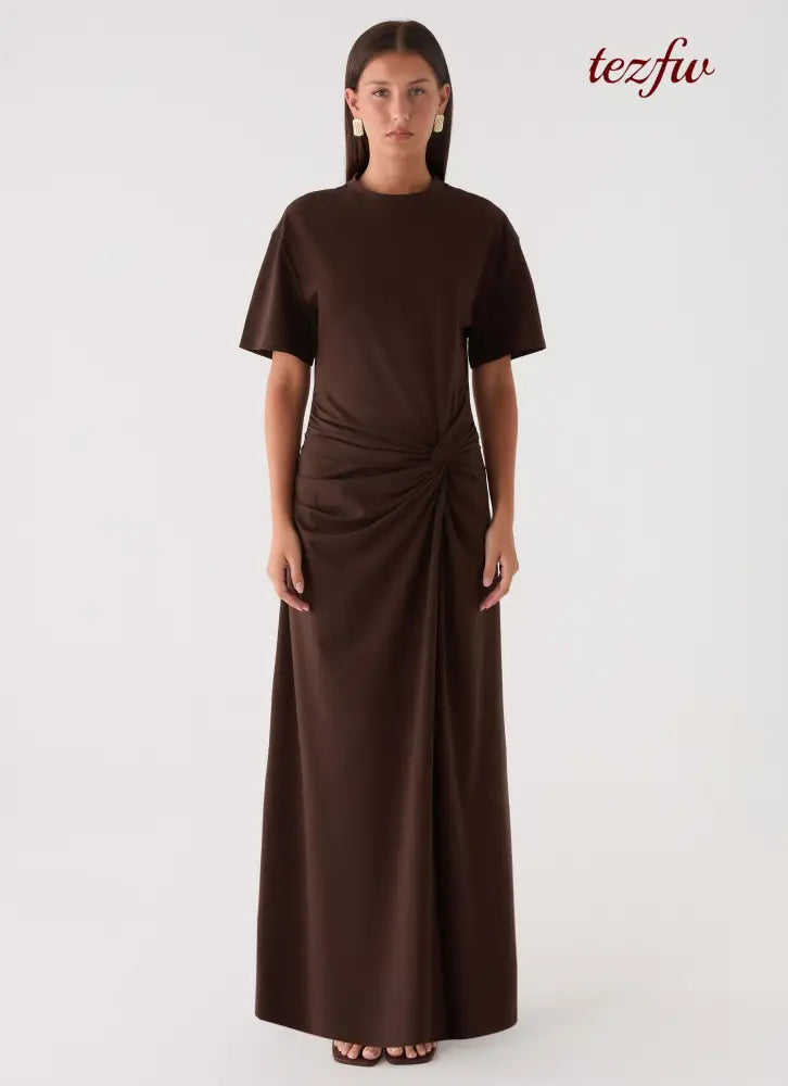 Celyse Maxi Dress - Chocolate - Maxi Dresses