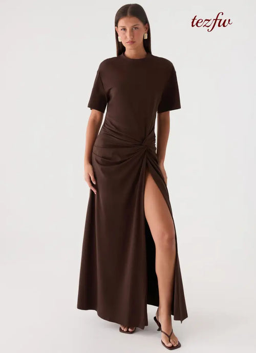 Celyse Maxi Dress - Chocolate - Maxi Dresses