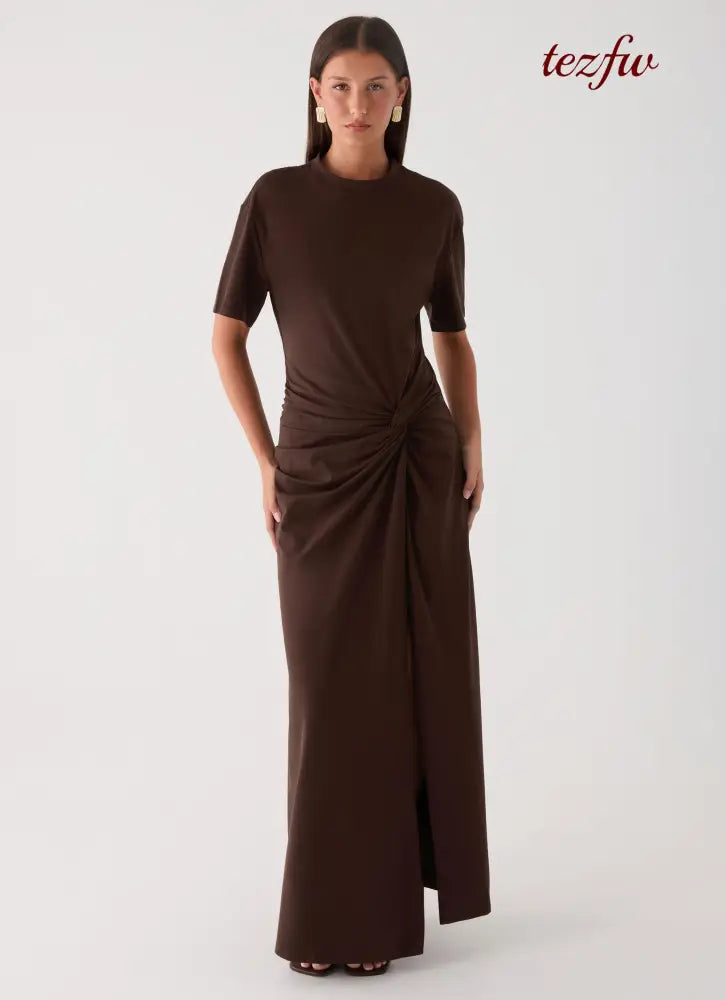 Celyse Maxi Dress - Chocolate - Maxi Dresses