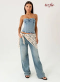 Elaris Scarf Low Rise Denim Jeans - True Denim - Jeans