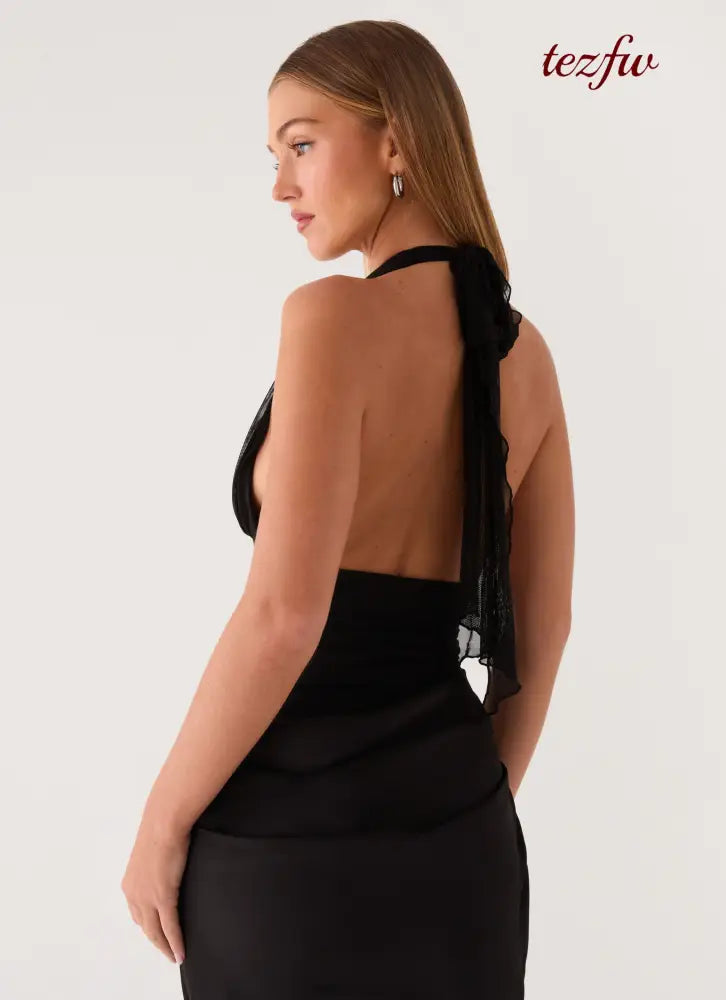 Emaretta Halter Maxi Dress - Black - Maxi Dresses