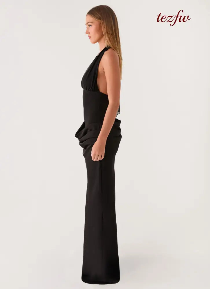 Emaretta Halter Maxi Dress - Black - Maxi Dresses