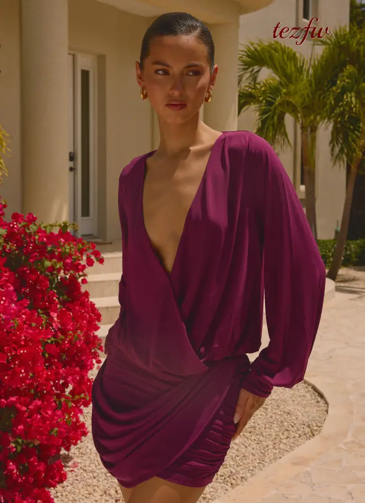 Ettah Long Sleeve Top - Plum - Long Sleeve Tops