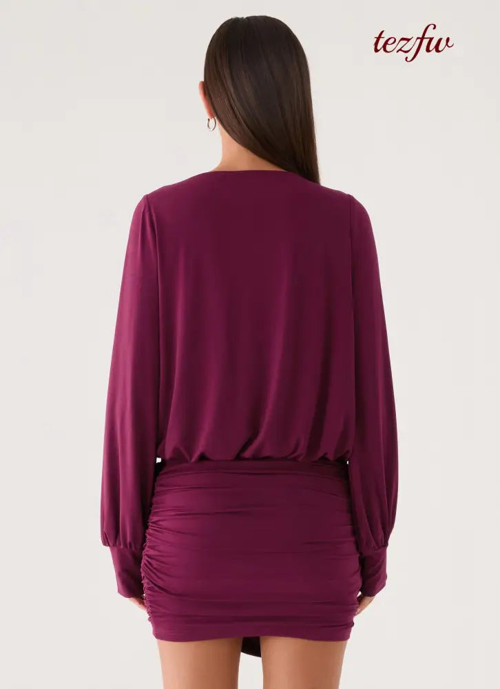Ettah Long Sleeve Top - Plum - Long Sleeve Tops