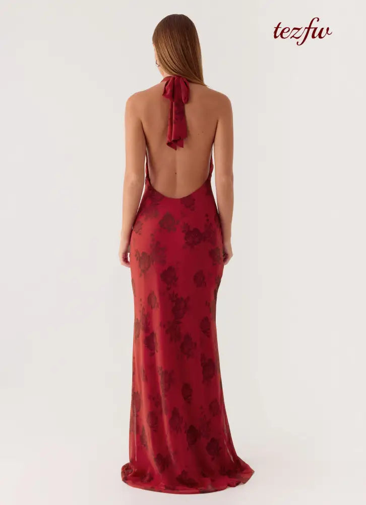 Freja Maxi Dress - Cherry Rose - Maxi Dresses