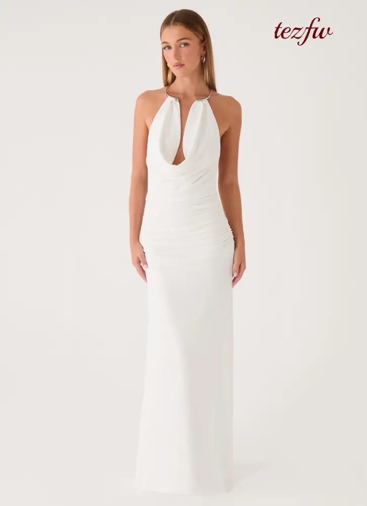 Hena Maxi Dress - White - Maxi Dresses