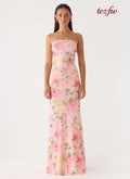 Iroha Strapless Maxi Dress - Blooming Spring - Maxi Dresses