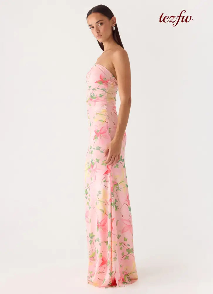 Iroha Strapless Maxi Dress - Blooming Spring - Maxi Dresses