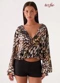 Isolde Top - Leopard Hibiscus - Long Sleeve Tops
