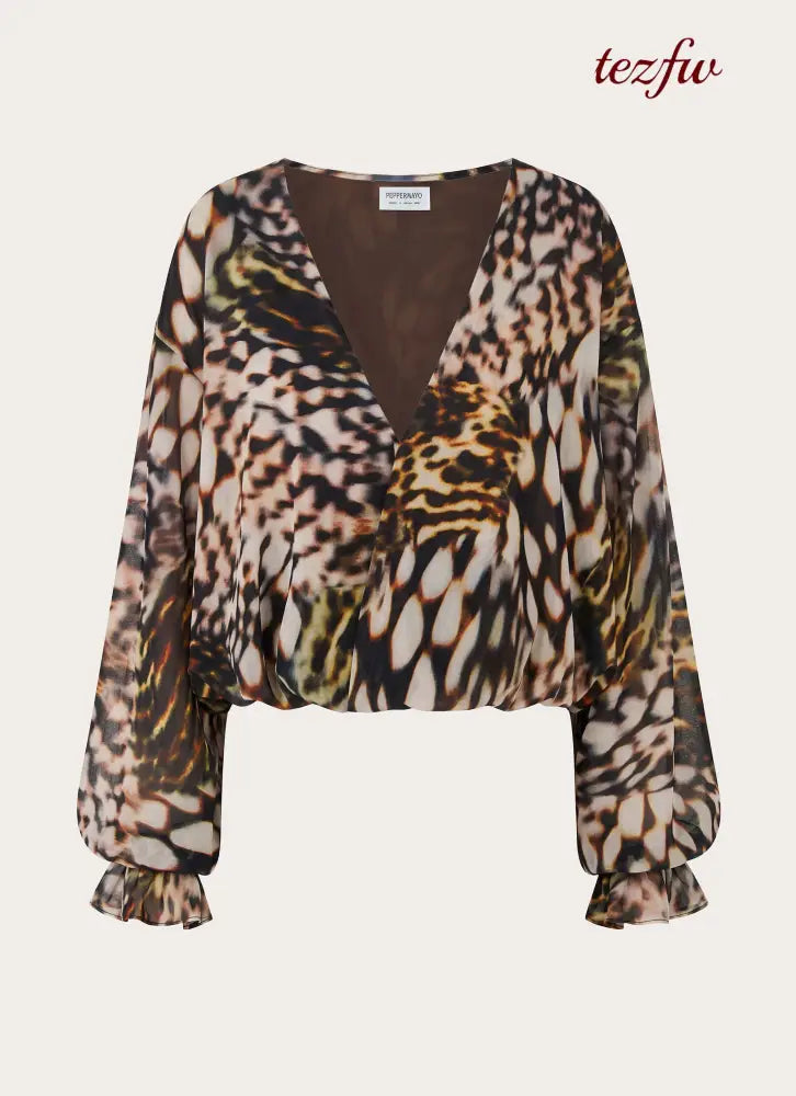 Isolde Top - Leopard Hibiscus - Long Sleeve Tops