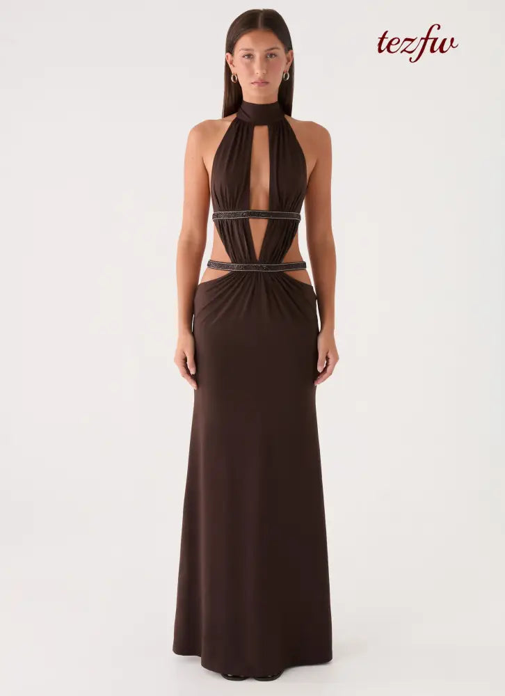 Kendrah Maxi Dress - Chocolate - Maxi Dresses
