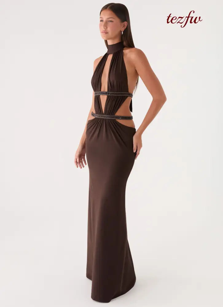 Kendrah Maxi Dress - Chocolate - Maxi Dresses