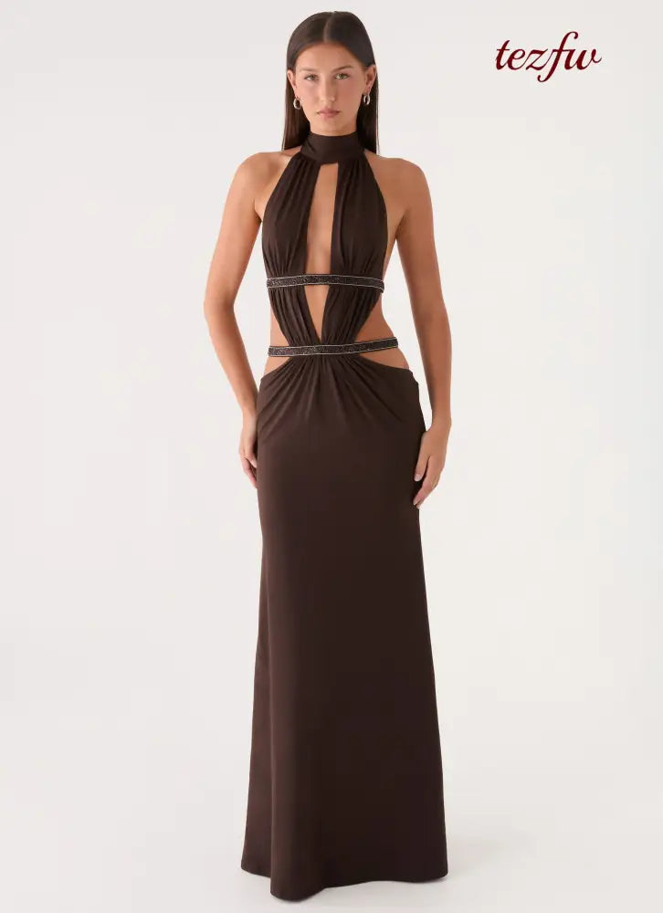 Kendrah Maxi Dress - Chocolate - Maxi Dresses