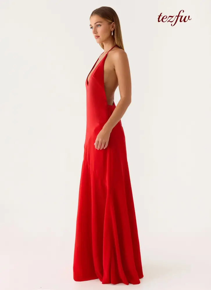 Leilah Maxi Dress - Cherry - Maxi Dresses