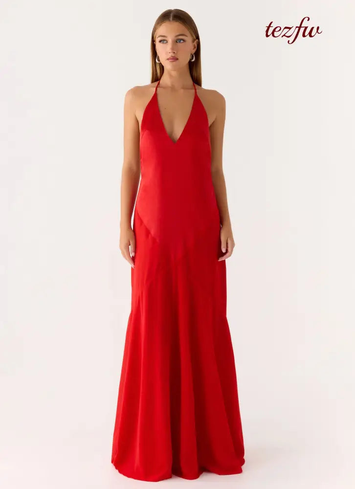 Leilah Maxi Dress - Cherry - Maxi Dresses