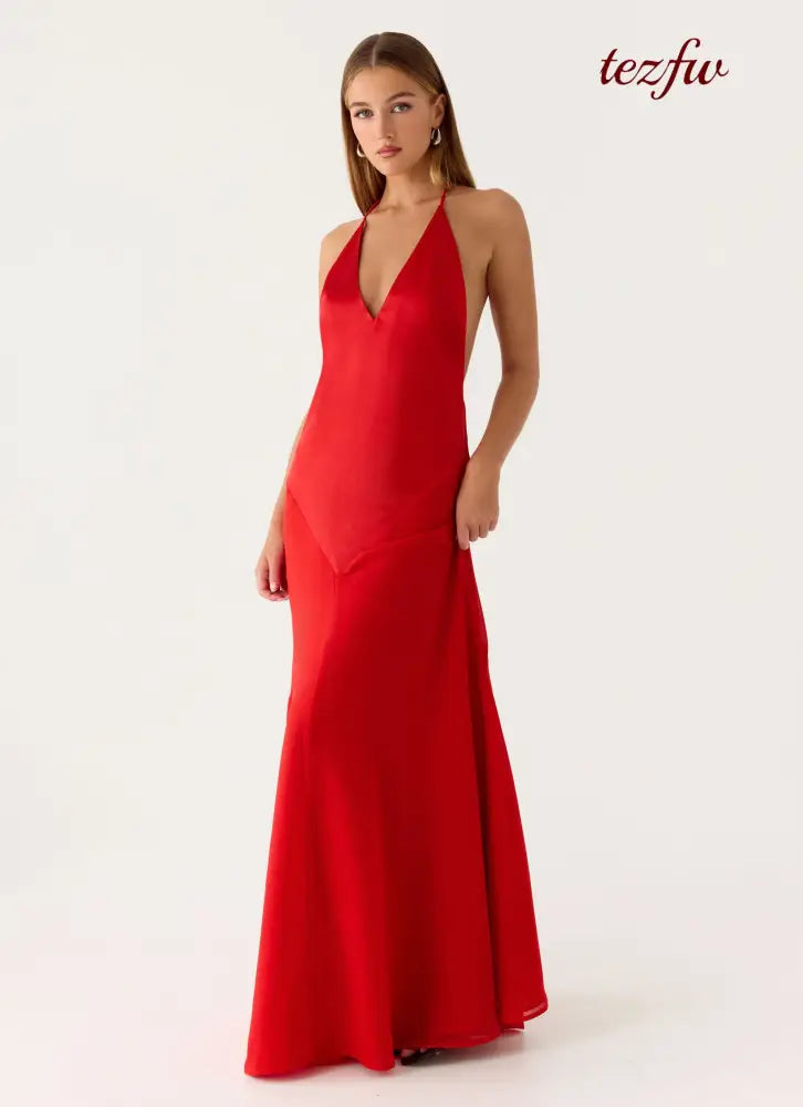 Leilah Maxi Dress - Cherry - Maxi Dresses