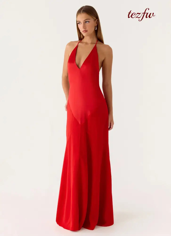 Leilah Maxi Dress - Cherry - Maxi Dresses