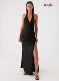 Lumae Halter Maxi Dress - Black - Maxi Dresses