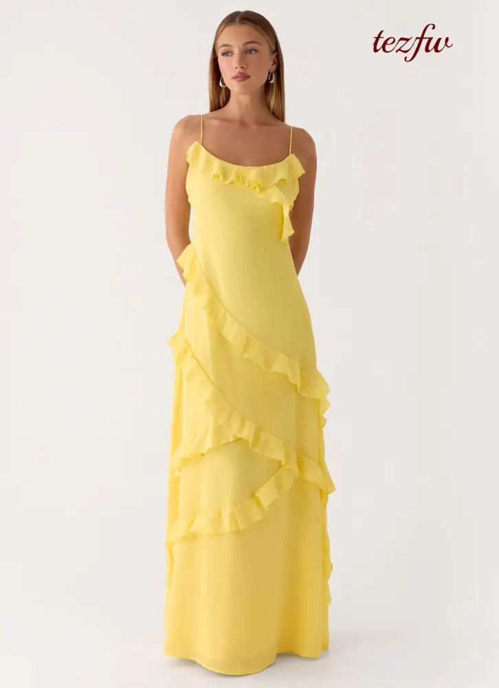 Mishal Maxi Dress - Bright Lemon - Maxi Dresses