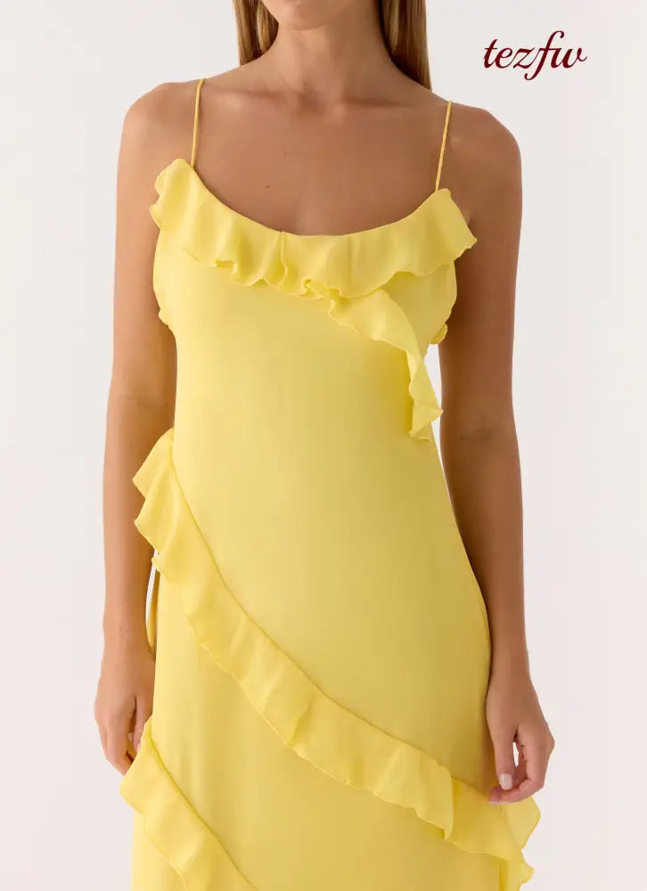 Mishal Maxi Dress - Bright Lemon - Maxi Dresses