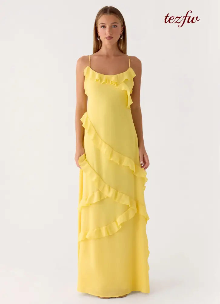 Mishal Maxi Dress - Bright Lemon - Maxi Dresses