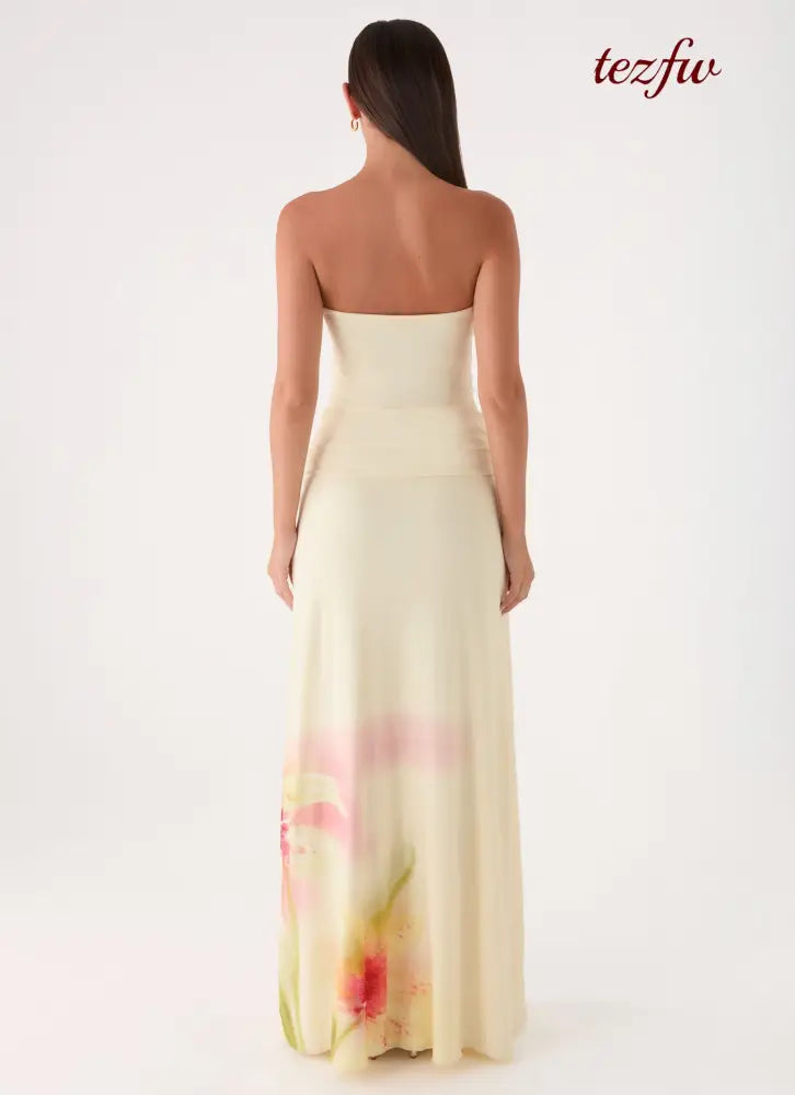 Palomar Strapless Maxi Dress - Soft Lily - Maxi Dresses