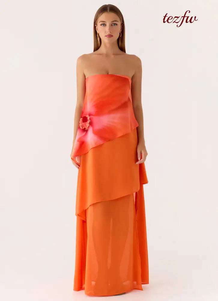 Persuasive Maxi Dress - Orange Blossom - Maxi Dresses