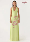 Quaresma Embellished Maxi Dress - Lime - Maxi Dresses