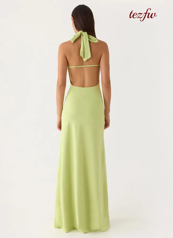 Quaresma Embellished Maxi Dress - Lime - Maxi Dresses