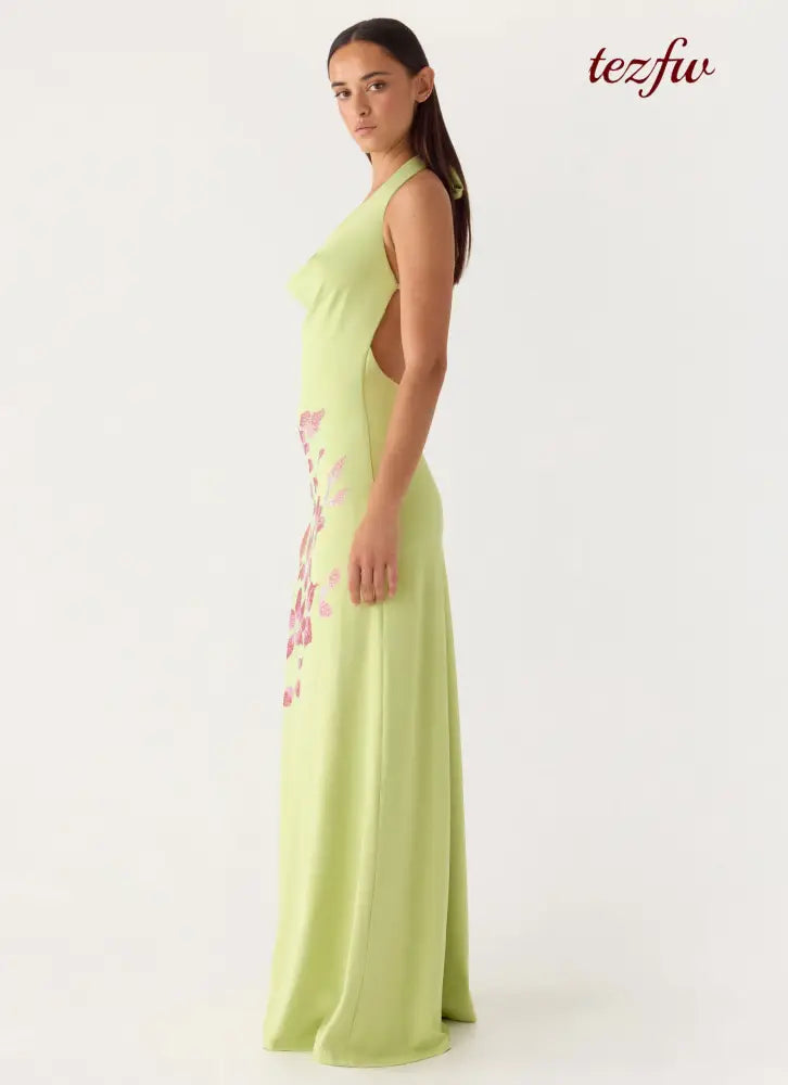 Quaresma Embellished Maxi Dress - Lime - Maxi Dresses