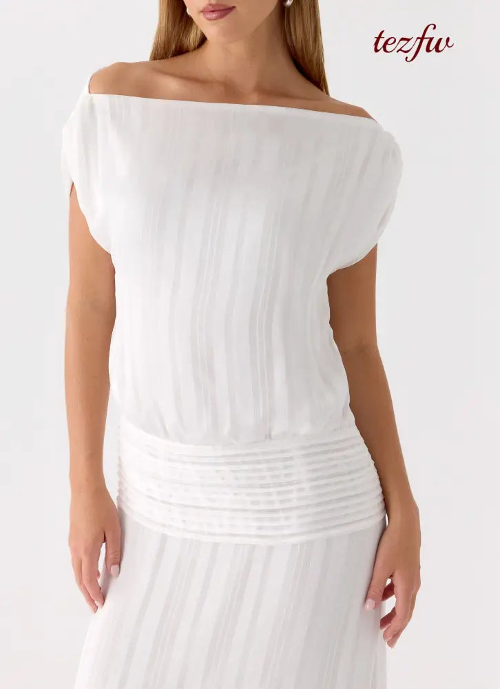 Rexi One Shoulder Maxi Dress - White - Maxi Dresses