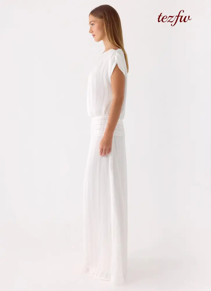 Rexi One Shoulder Maxi Dress - White - Maxi Dresses