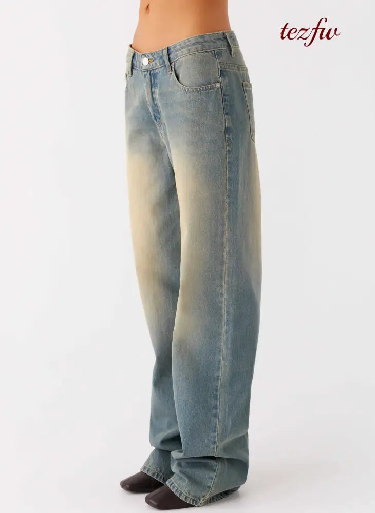 San Diego Straight Leg Denim Jeans - Blue Wash - Jeans