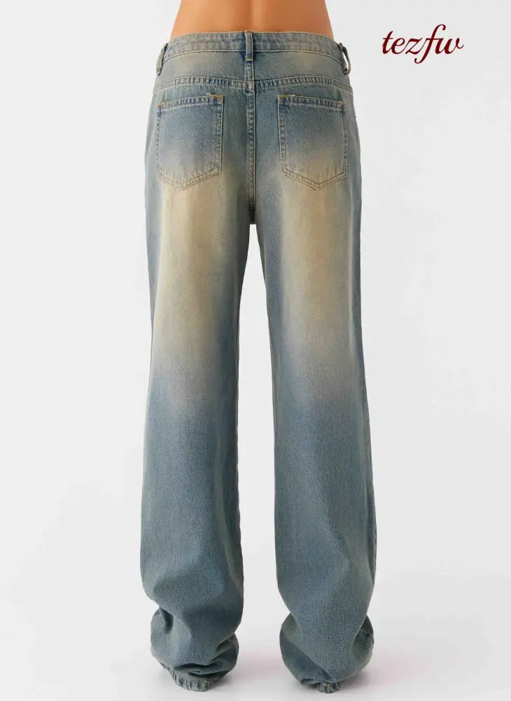 San Diego Straight Leg Denim Jeans - Blue Wash - Jeans