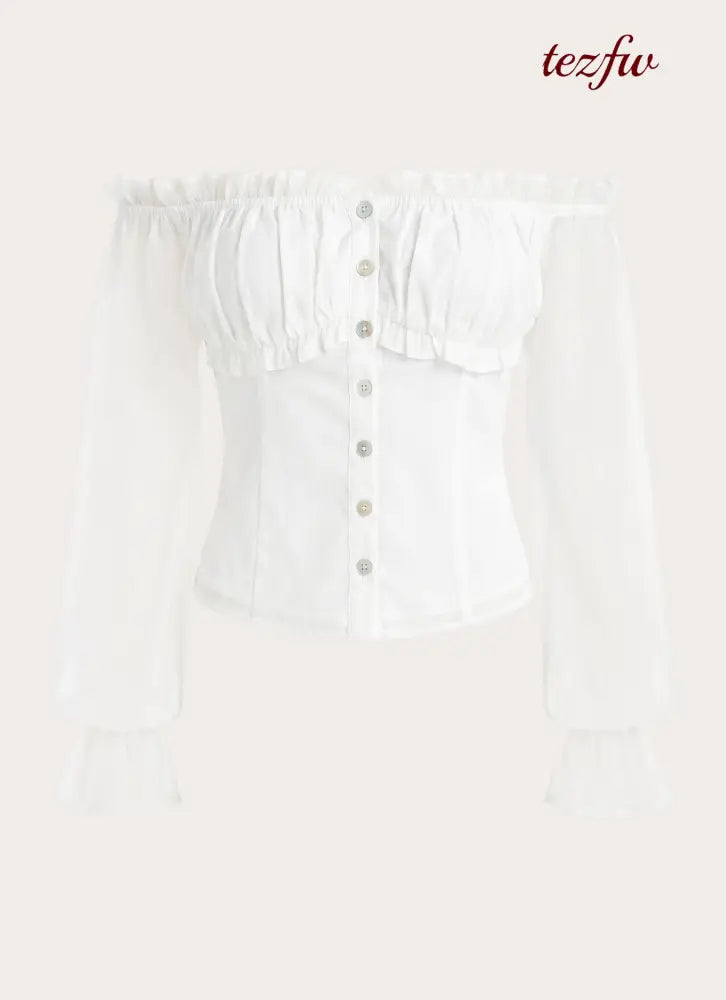 Serelith Top - White - Long Sleeve Tops