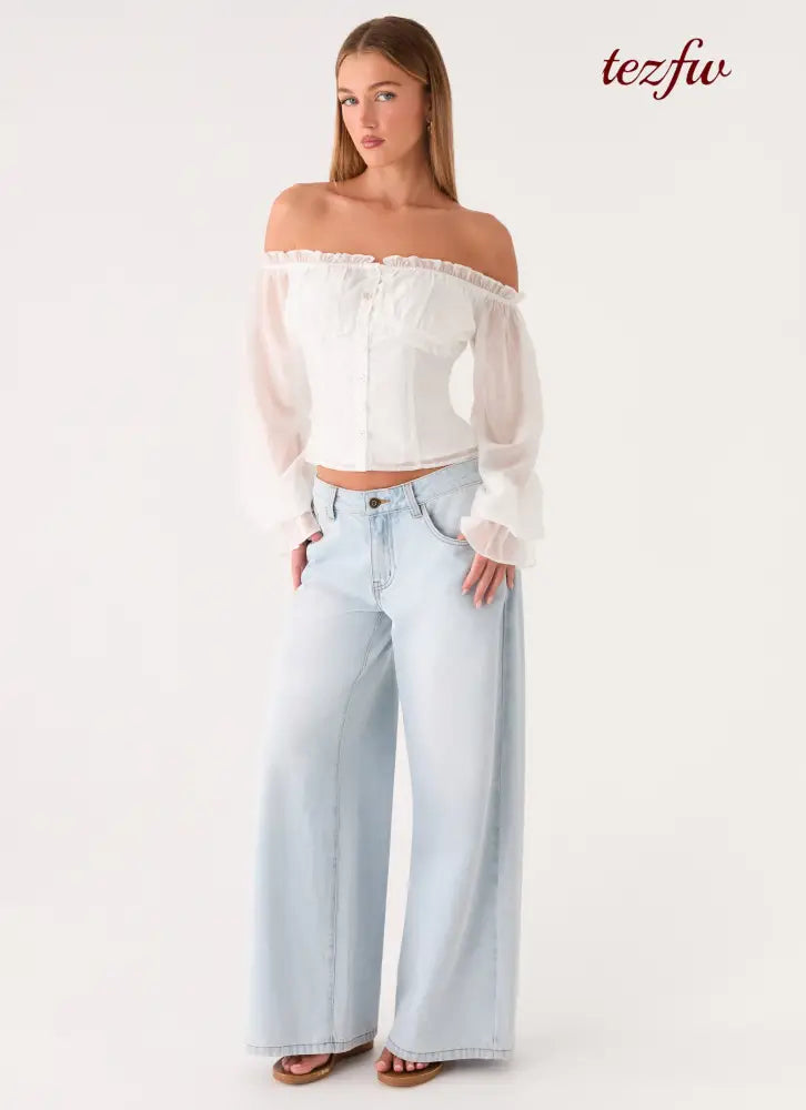 Serelith Top - White - Long Sleeve Tops