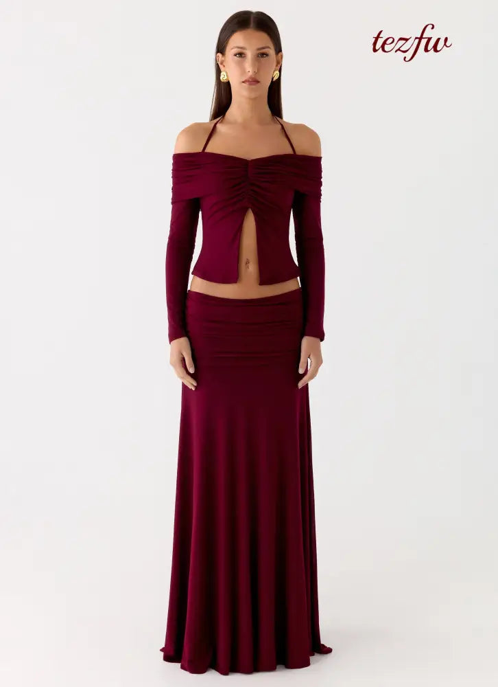 Thorness Long Sleeve Top - Plum - Tops