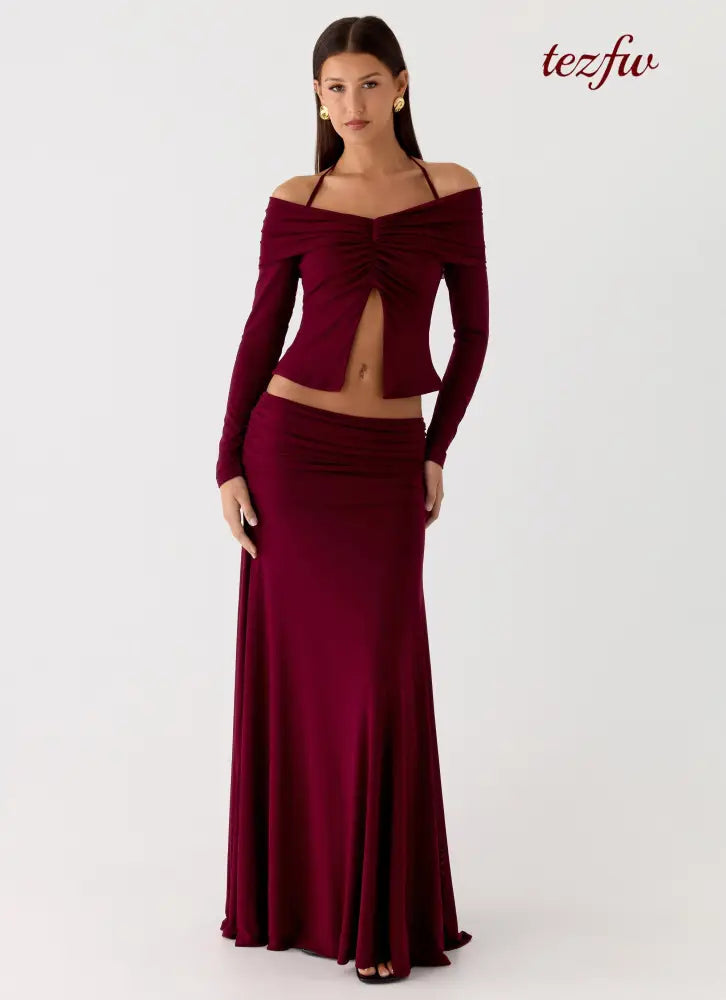 Thorness Long Sleeve Top - Plum - Tops
