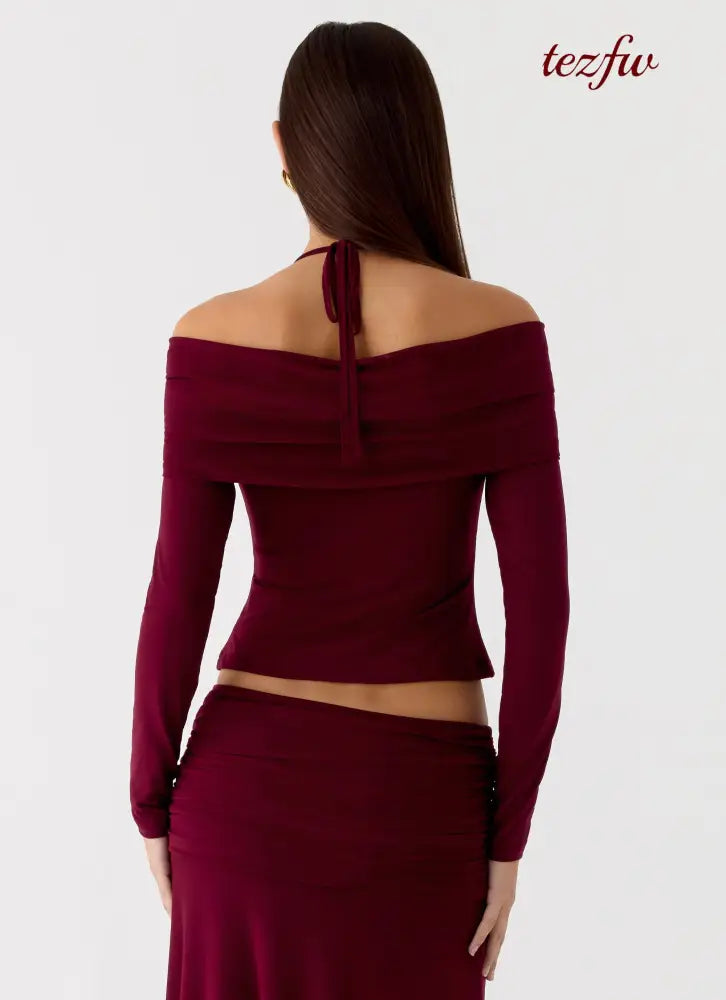 Thorness Long Sleeve Top - Plum - Tops