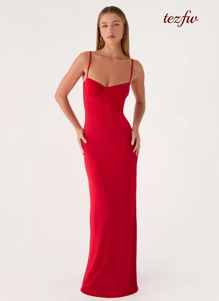 Vamonos Maxi Dress - Cherry Red - Maxi Dresses