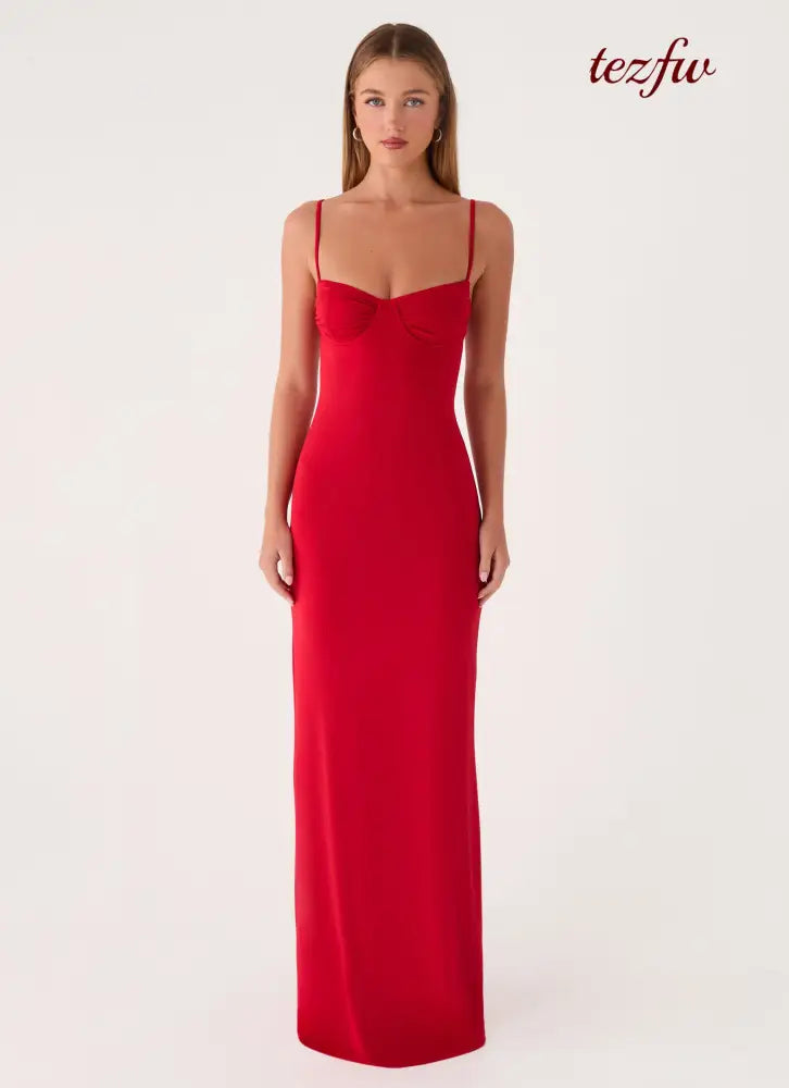 Vamonos Maxi Dress - Cherry Red - Maxi Dresses
