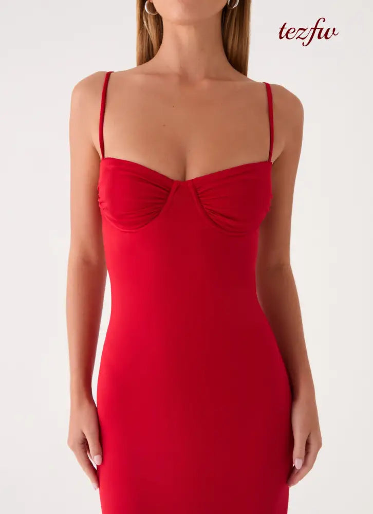 Vamonos Maxi Dress - Cherry Red - Maxi Dresses