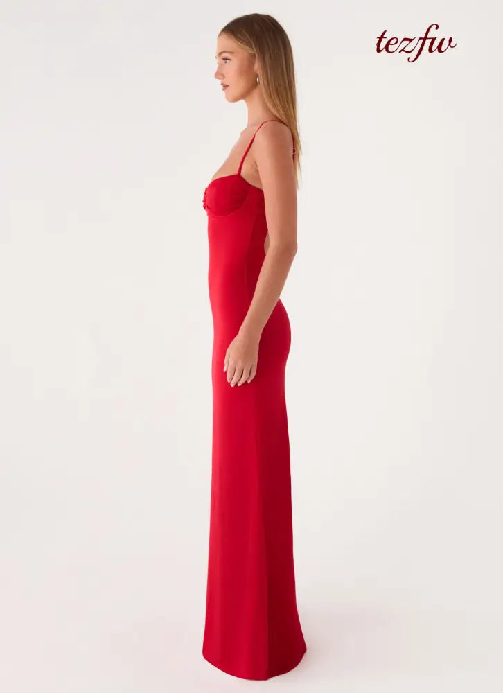 Vamonos Maxi Dress - Cherry Red - Maxi Dresses