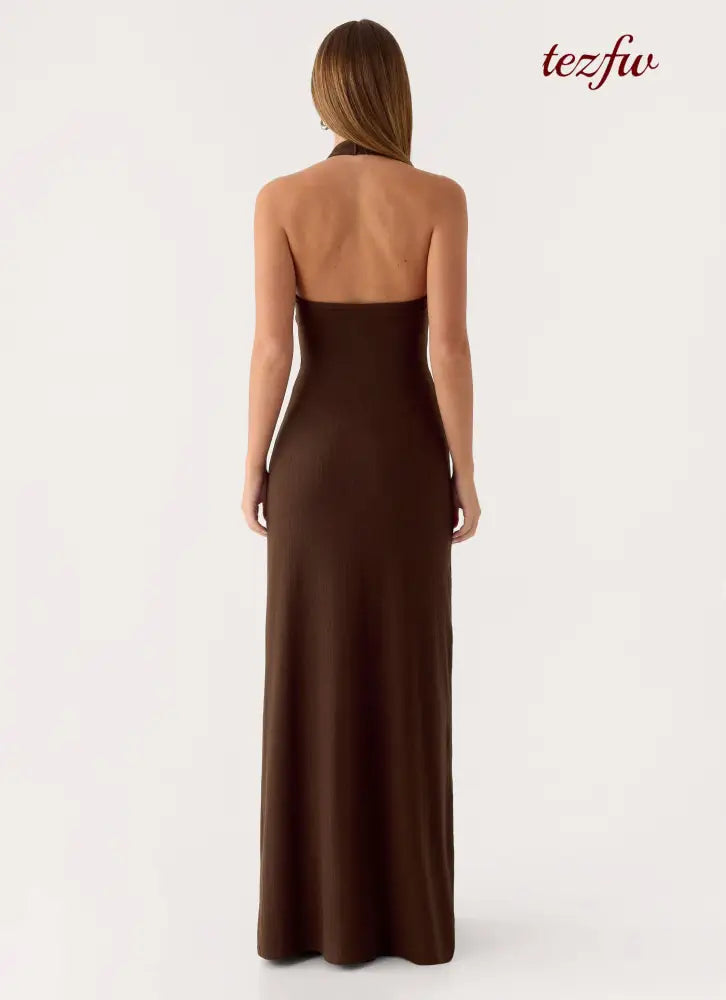 Vedetta Maxi Dress - Chocolate - Maxi Dresses